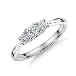 Chisholm Hunter 18ct White Gold Round Brilliant 0.50ct Diamond Three Stone Ring