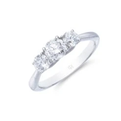 Chisholm Hunter 18ct White Gold 1.00ct Diamond Three Stone Ring