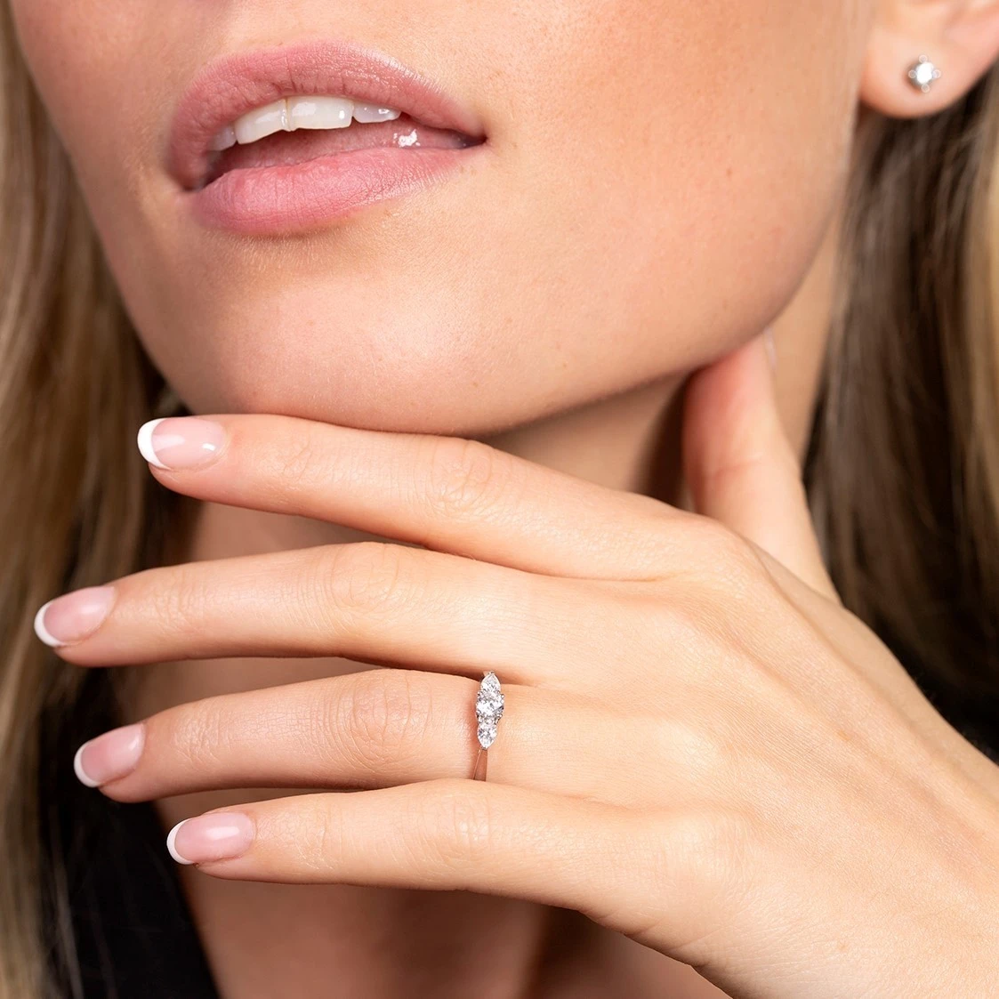 Chisholm Hunter Platinum Brilliant And Pear Cut 0.45ct Diamond Three Stone Ring 5 Chisholm Hunter Platinum Brilliant And Pear Cut 0.45ct Diamond Three Stone Ring - Image 3