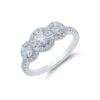 Chisholm Hunter Platinum Brilliant Cut 1.20ct Diamond Halo Three Stone Ring