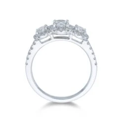 Chisholm Hunter Platinum Brilliant Cut 1.20ct Diamond Halo Three Stone Ring -Chisholm Hunter 1 004 03 0163 c
