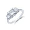 Chisholm Hunter Platinum Princess Cut 1.20ct Diamond Halo Three Stone Ring -Chisholm Hunter 1 004 03 0164