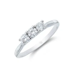 Chisholm Hunter Platinum Brilliant Cut 0.50ct Diamond Three Stone Ring