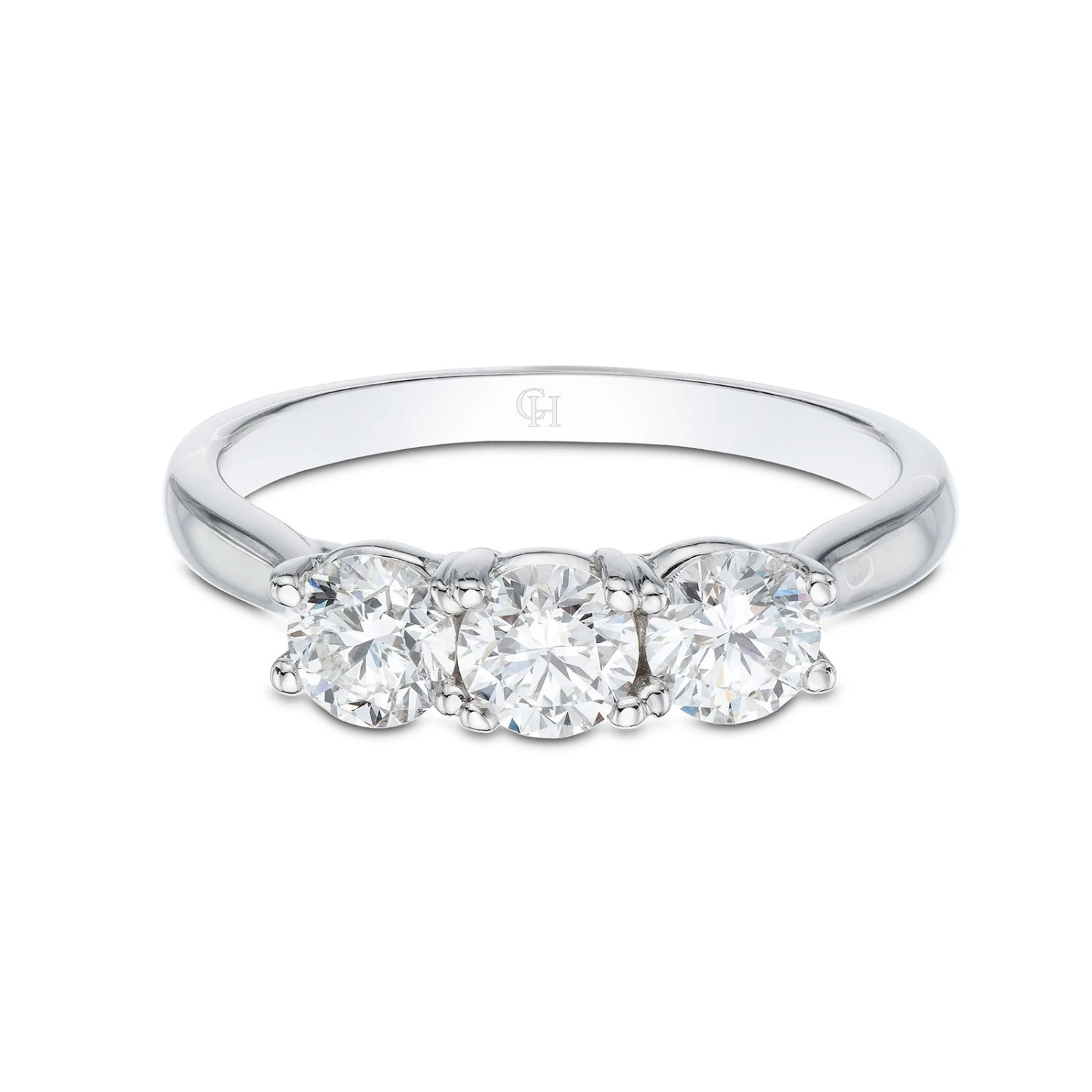 Chisholm Hunter Platinum 1.00ct Diamond 3 Stone Ring 5 Chisholm Hunter Platinum 1.00ct Diamond 3 Stone Ring - Image 3