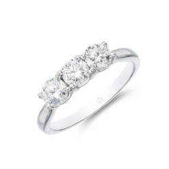 Chisholm Hunter Platinum 1.00ct Diamond 3 Stone Ring