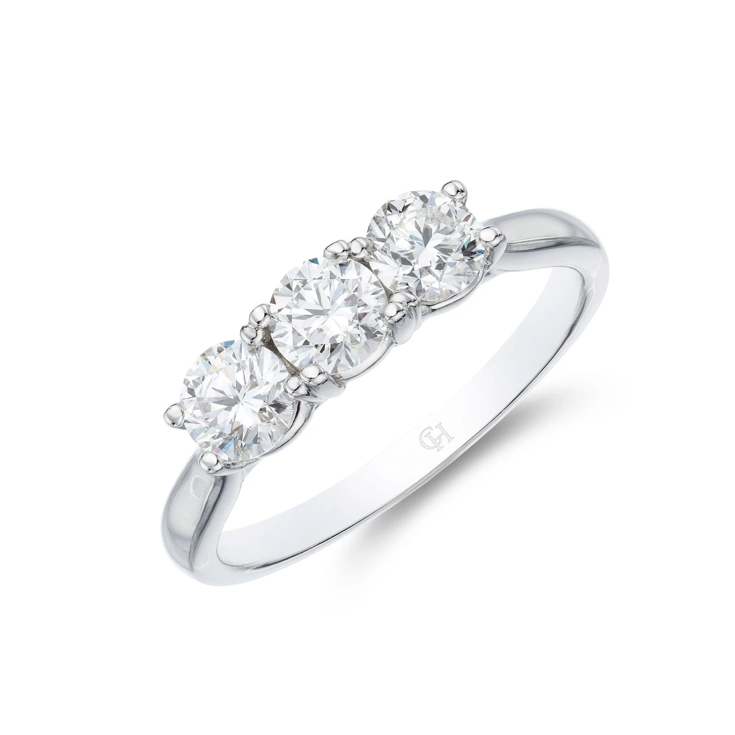 Chisholm Hunter Platinum 1.00ct Diamond 3 Stone Ring 3 Chisholm Hunter Platinum 1.00ct Diamond 3 Stone Ring