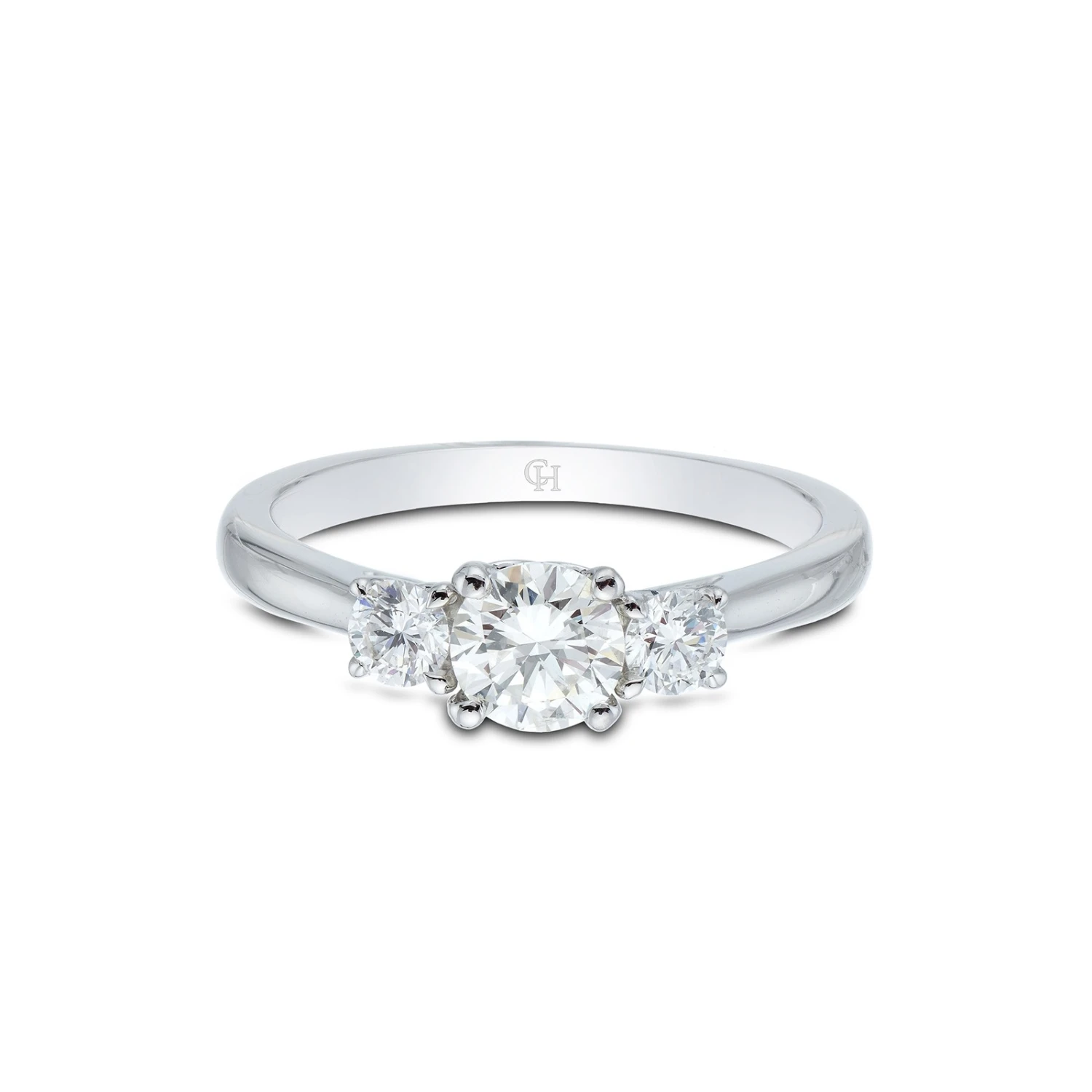 Chisholm Hunter Moments Platinum 'Heart' Brilliant Cut 1.00ct Diamond Three Stone Ring 5 Chisholm Hunter Moments Platinum 'Heart' Brilliant Cut 1.00ct Diamond Three Stone Ring - Image 3