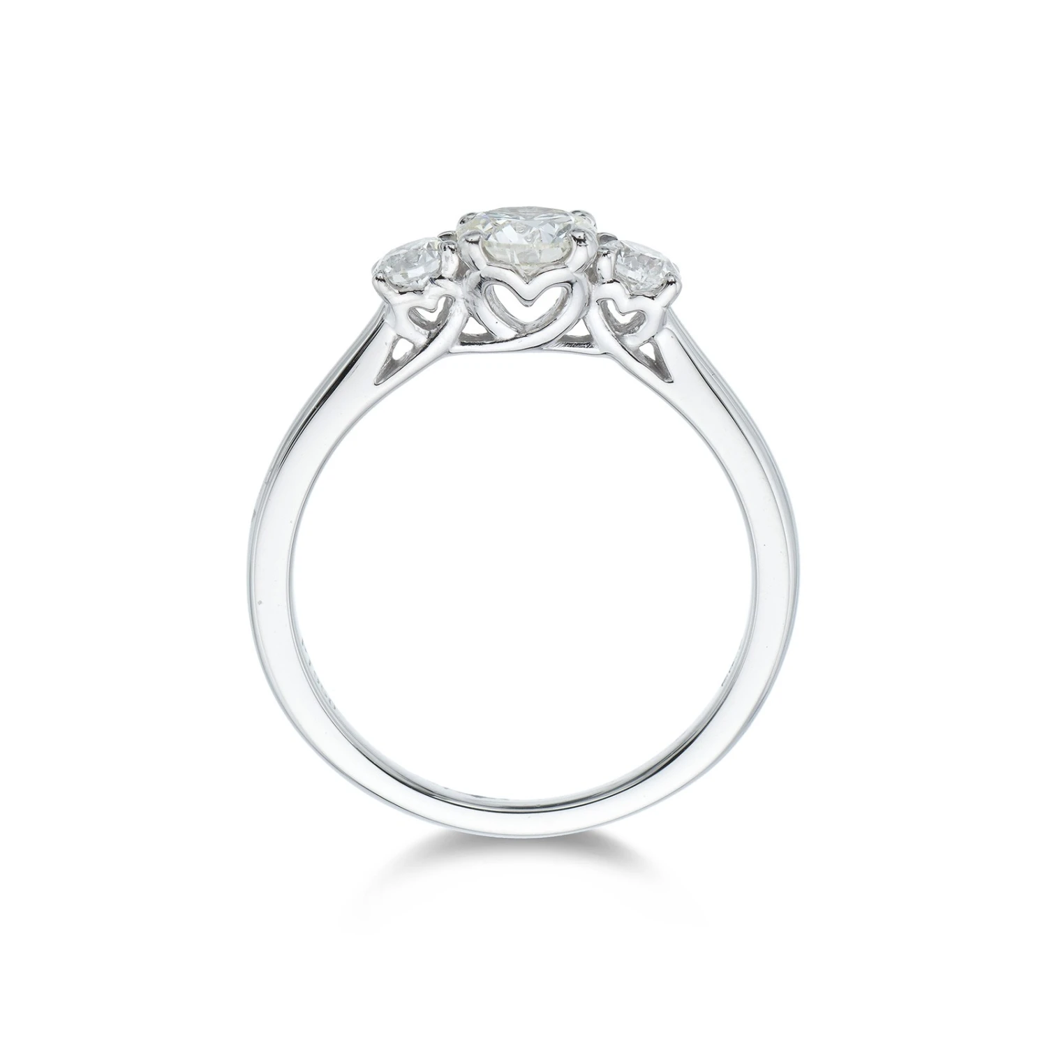 Chisholm Hunter Moments Platinum 'Heart' Brilliant Cut 1.00ct Diamond Three Stone Ring 6 Chisholm Hunter Moments Platinum 'Heart' Brilliant Cut 1.00ct Diamond Three Stone Ring - Image 4