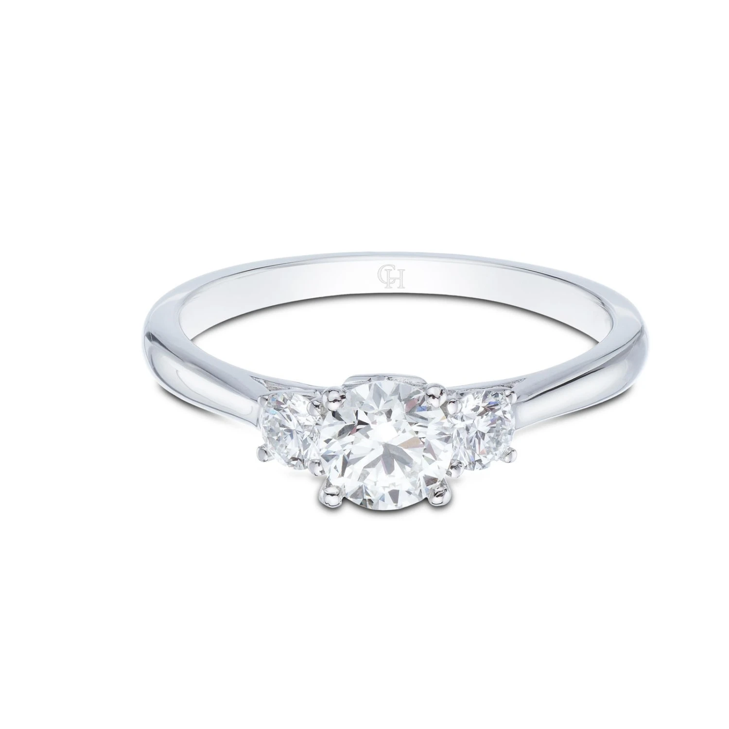 Chisholm Hunter Moments Platinum 'Princess' Brilliant Cut 1.00ct Diamond Three Stone Ring 5 Chisholm Hunter Moments Platinum 'Princess' Brilliant Cut 1.00ct Diamond Three Stone Ring - Image 3
