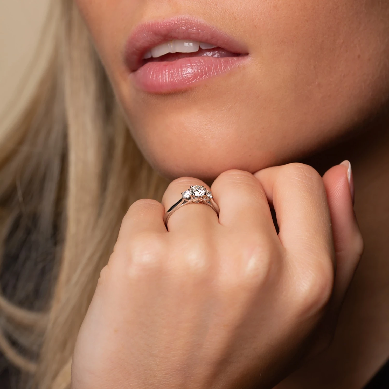 Chisholm Hunter Moments Platinum 'Princess' Brilliant Cut 1.00ct Diamond Three Stone Ring 4 Chisholm Hunter Moments Platinum 'Princess' Brilliant Cut 1.00ct Diamond Three Stone Ring - Image 2