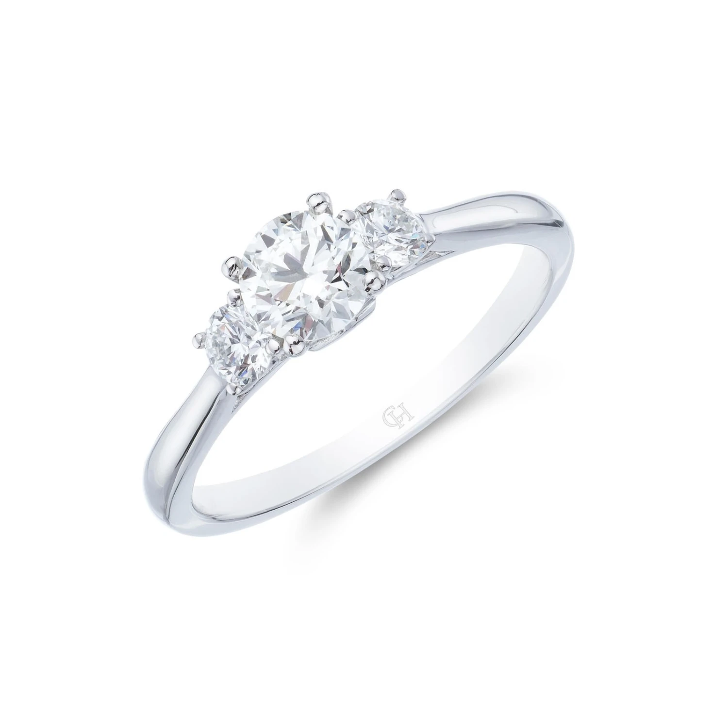Chisholm Hunter Moments Platinum 'Princess' Brilliant Cut 1.00ct Diamond Three Stone Ring 3 Chisholm Hunter Moments Platinum 'Princess' Brilliant Cut 1.00ct Diamond Three Stone Ring