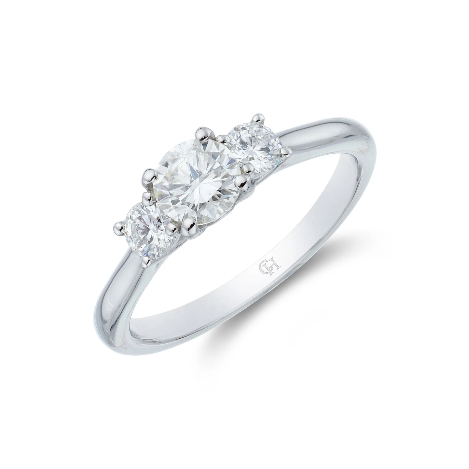 Chisholm Hunter Moments Platinum 'Lotus' Brilliant Cut 1.00ct Diamond Three Stone Ring 3 Chisholm Hunter Moments Platinum 'Lotus' Brilliant Cut 1.00ct Diamond Three Stone Ring