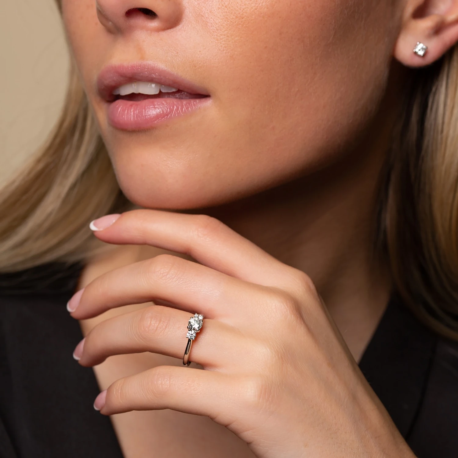 Chisholm Hunter Moments Platinum 'Lotus' Brilliant Cut 1.00ct Diamond Three Stone Ring 4 Chisholm Hunter Moments Platinum 'Lotus' Brilliant Cut 1.00ct Diamond Three Stone Ring - Image 2