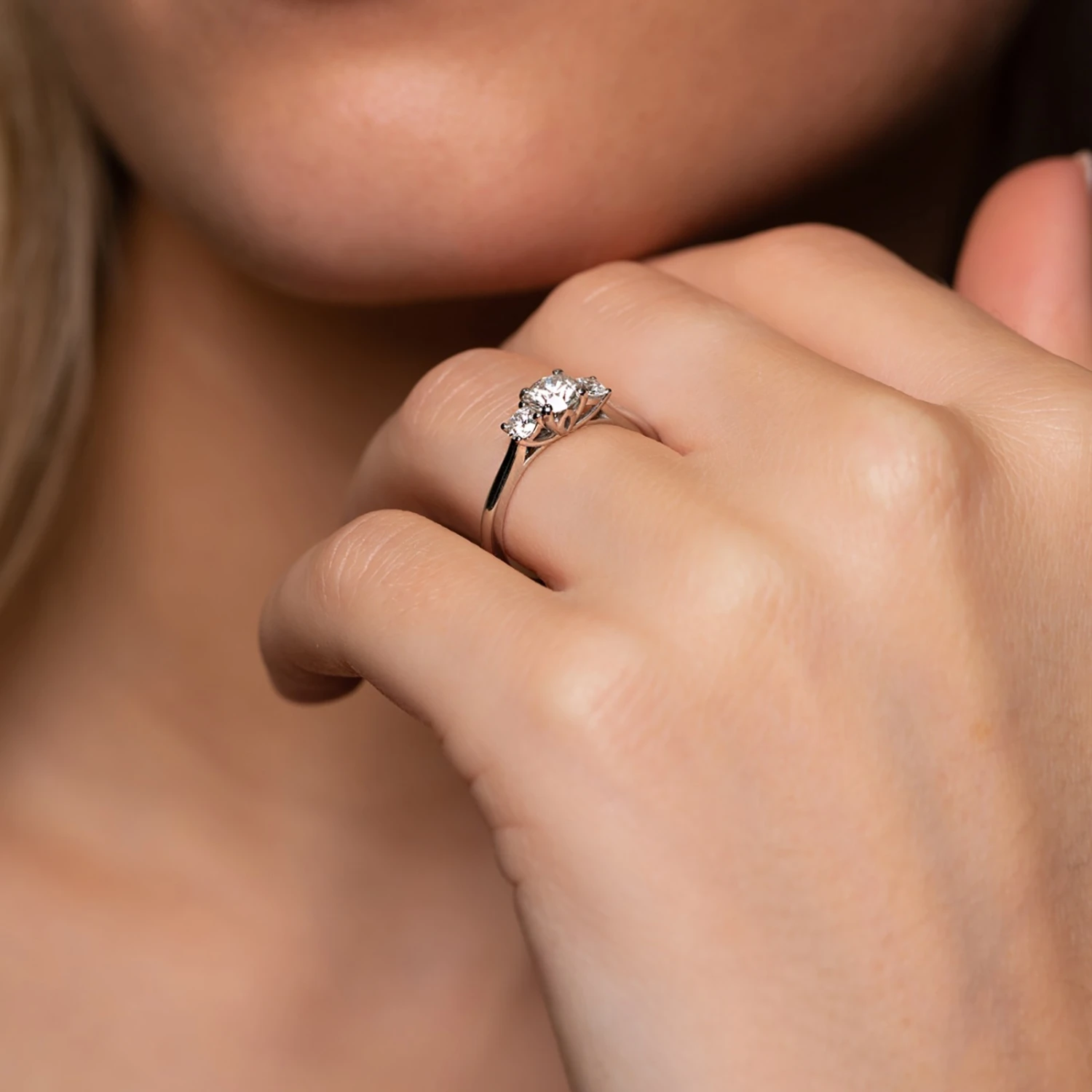 Chisholm Hunter Moments Platinum 'Lotus' Brilliant Cut 1.00ct Diamond Three Stone Ring 7 Chisholm Hunter Moments Platinum 'Lotus' Brilliant Cut 1.00ct Diamond Three Stone Ring - Image 5