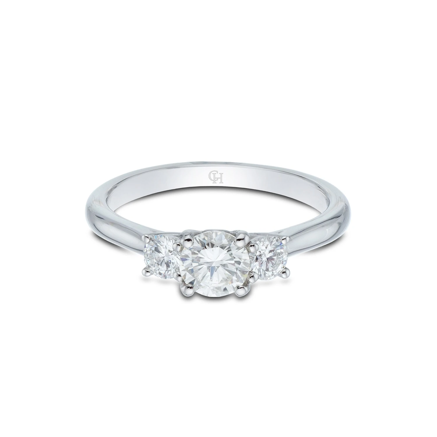 Chisholm Hunter Moments Platinum 'Lotus' Brilliant Cut 1.00ct Diamond Three Stone Ring 5 Chisholm Hunter Moments Platinum 'Lotus' Brilliant Cut 1.00ct Diamond Three Stone Ring - Image 3