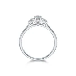Chisholm Hunter Platinum 'Lotus' Brilliant Cut 0.50ct Diamond Three Stone Ring -Chisholm Hunter 1 004 03 0175c