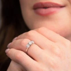 Chisholm Hunter Platinum 'Lotus' Brilliant Cut 1.00ct Diamond Three Stone Ring 12 Chisholm Hunter Platinum 'Lotus' Brilliant Cut 1.00ct Diamond Three Stone Ring -Chisholm Hunter 1 004 03 0176 3