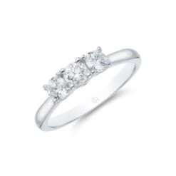 Chisholm Hunter Platinum 'Princess' Brilliant Cut 0.50ct Diamond Three Stone Diamond Ring