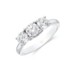 Chisholm Hunter Platinum 'Infinity' Brilliant Cut 1.00ct Diamond Three Stone Ring