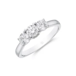 Chisholm Hunter Platinum 'Heart' Brilliant Cut 1.00ct Diamond Three Stone Ring
