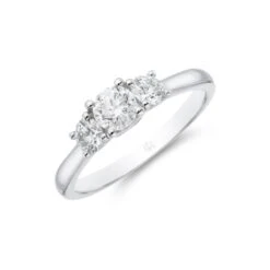 Chisholm Hunter Platinum 'Princess' Brilliant Cut 0.75ct Diamond Three Stone Ring