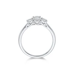 Chisholm Hunter Platinum 'Heart' Brilliant Cut 0.75ct Diamond Three Stone Ring -Chisholm Hunter 1 004 03 0191c