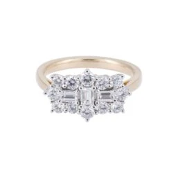 Chisholm Hunter 18ct Yellow Gold Baguette And Brilliant Cut 1.25ct Diamond Cluster Ring -Chisholm Hunter 1 008 01 0180