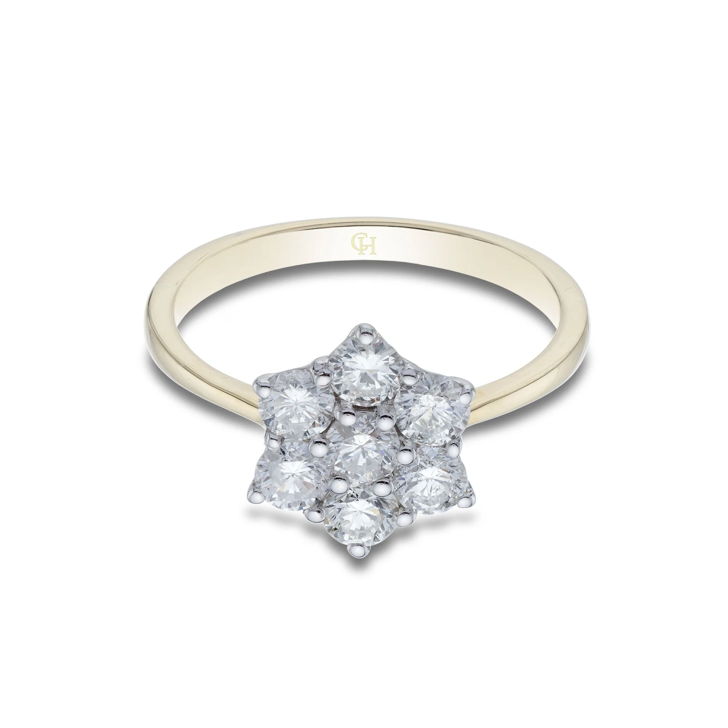 Chisholm Hunter 18ct Yellow Gold Brillant Cut 0.90ct Diamond Flower Cluster Ring 6 Chisholm Hunter 18ct Yellow Gold Brillant Cut 0.90ct Diamond Flower Cluster Ring - Image 4