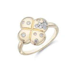 Chisholm Hunter 18ct Yellow Gold 0.21ct Round Brilliant Cluster Flower Style Ring