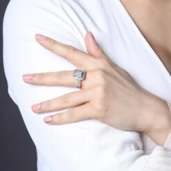 Chisholm Hunter 18ct White Gold Baguette And Brilliant Cut 1.50ct Diamond Cluster Ring 9 Chisholm Hunter 18ct White Gold Baguette And Brilliant Cut 1.50ct Diamond Cluster Ring -Chisholm Hunter 1 008 02 0448 lifestyle