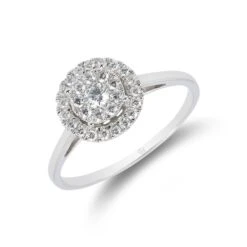 Chisholm Hunter 18ct White Gold Brilliant Cut 0.33ct Diamond Halo Ring