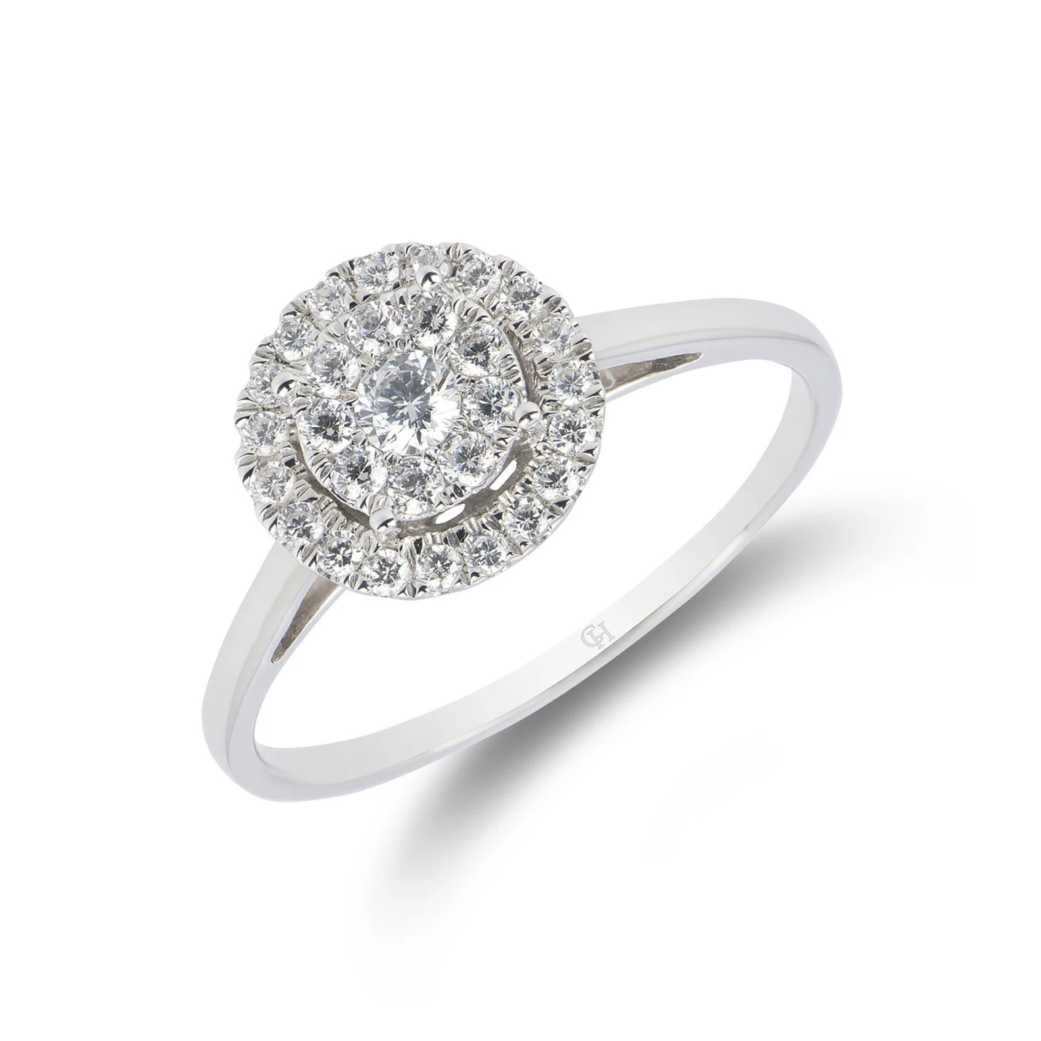 Chisholm Hunter 18ct White Gold Brilliant Cut 0.33ct Diamond Halo Ring 3 Chisholm Hunter 18ct White Gold Brilliant Cut 0.33ct Diamond Halo Ring