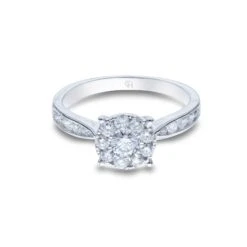 Chisholm Hunter 18ct White Gold Brilliant Cut 0.75ct Diamond Cluster Ring -Chisholm Hunter 1 008 02 0745b