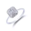 Chisholm Hunter 18ct White Gold Baguette And Brilliant Cut 0.20ct Diamond Cluster Ring