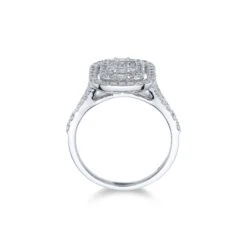 Chisholm Hunter 18ct White Gold Baguette And Brilliant Cut 1.00ct Diamond Cluster Ring -Chisholm Hunter 1 008 02 0748c