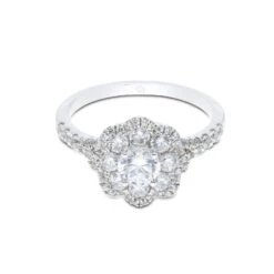 Chisholm Hunter 18ct White Gold Brilliant Cut 1.15ct Diamond Cluster Ring -Chisholm Hunter 1 008 02 0779 d 1