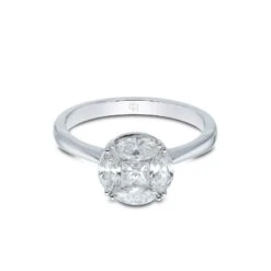 Chisholm Hunter 18ct White Gold Marquise And Princess Cut 0.90ct Diamond Cluster Ring -Chisholm Hunter 1 008 02 0807b