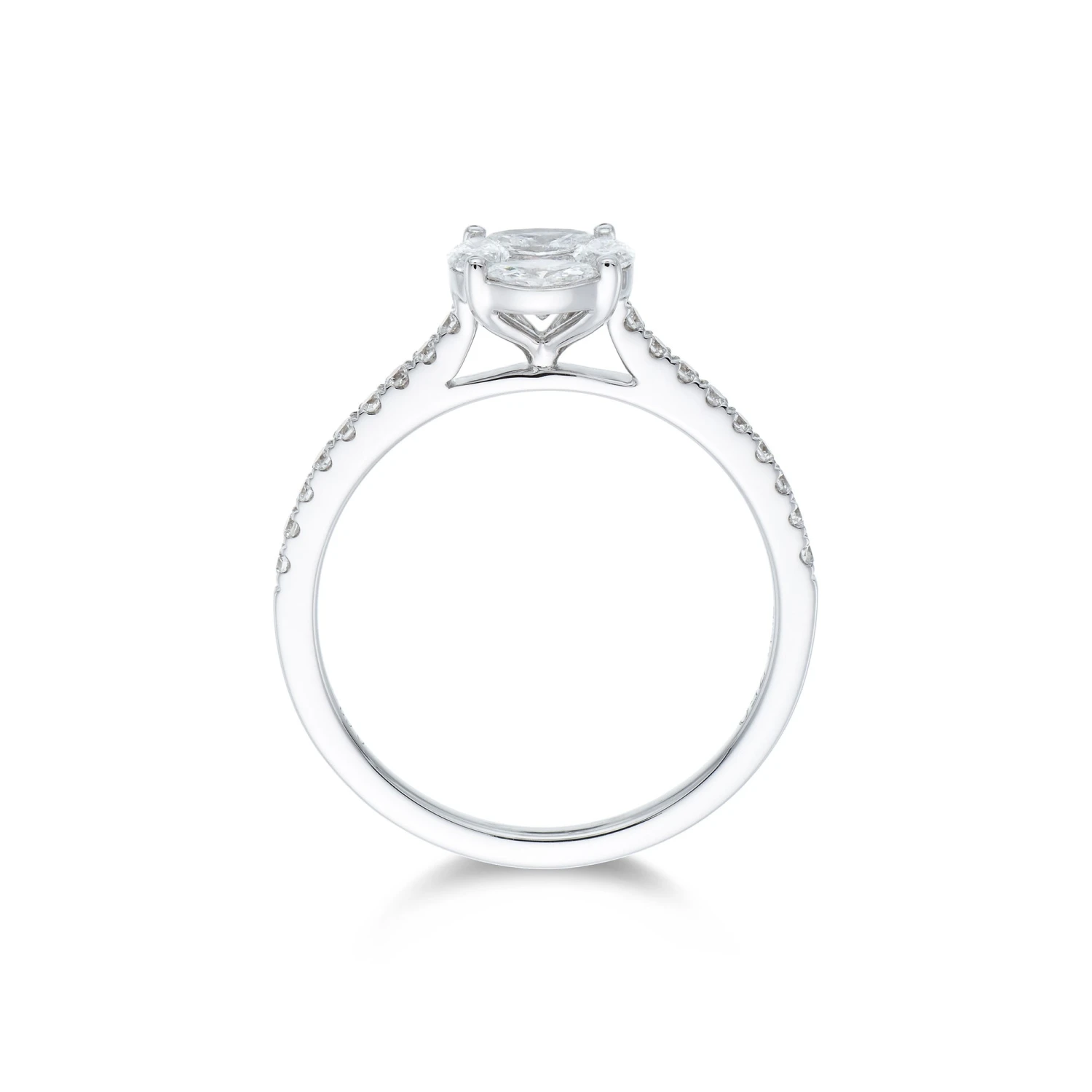 Chisholm Hunter 18ct White Gold Marquise And Princess Cut 0.64ct Diamond Cluster Ring 6 Chisholm Hunter 18ct White Gold Marquise And Princess Cut 0.64ct Diamond Cluster Ring - Image 4