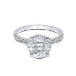 Chisholm Hunter 18ct White Gold Marquise And Princess Cut 1.23ct Diamond Cluster Ring -Chisholm Hunter 1 008 02 0811b
