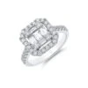Chisholm Hunter 18ct White Gold 1.06ct Baguette And Round Brilliant Diamond Cluster Ring -Chisholm Hunter 1 008 02 0821 p 1