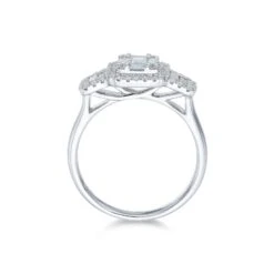 Chisholm Hunter 18ct White Gold 0.76ct Baguette And Round Brilliant Trilogy Diamond Cluster Ring -Chisholm Hunter 1 008 02 0822 d 2 1
