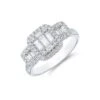 Chisholm Hunter 18ct White Gold 0.76ct Baguette And Round Brilliant Trilogy Diamond Cluster Ring -Chisholm Hunter 1 008 02 0822 p 1