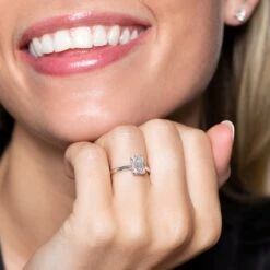 Chisholm Hunter 18ct White Gold Baguette And Round Cut 0.56ct Diamond Cluster Ring -Chisholm Hunter 1 008 02 0824 om 1