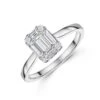 Chisholm Hunter 18ct White Gold Baguette And Round Cut 0.56ct Diamond Cluster Ring -Chisholm Hunter 1 008 02 0824 p