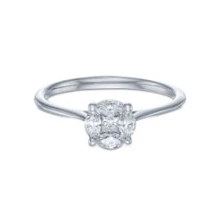 Chisholm Hunter 18ct White Gold Marquise And Princess Cut 0.40ct Diamond Cluster Ring -Chisholm Hunter 1 008 02 0828b