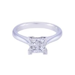 Chisholm Hunter Platinum Princess Cut 0.75ct Diamond Cluster Ring -Chisholm Hunter 1 008 03 0138