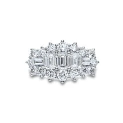 Chisholm Hunter Platinum Baguette And Brilliant Cut 3.00ct Diamond Cluster Ring -Chisholm Hunter 1 008 03 0201