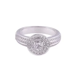 Chisholm Hunter 9ct White Gold 0.85ct Diamond Cluster Ring -Chisholm Hunter 1 008 04 0182