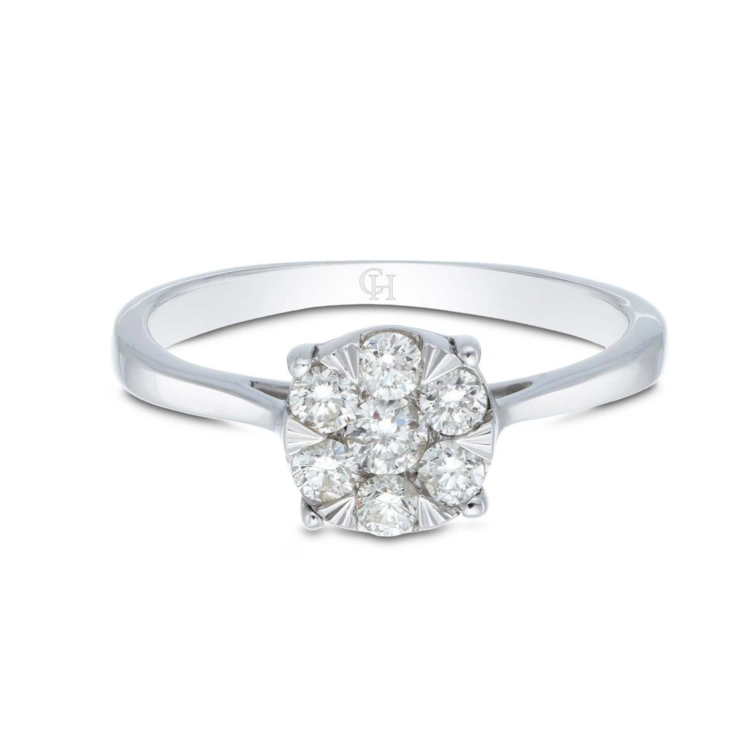 Chisholm Hunter 9ct White Gold Brilliant Cut 0.25ct Diamond Cluster Ring 5 Chisholm Hunter 9ct White Gold Brilliant Cut 0.25ct Diamond Cluster Ring - Image 3