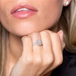 Chisholm Hunter 9ct White Gold Baguette And Brilliant Cut 0.60ct Diamond Cluster Ring -Chisholm Hunter 1 008 04 0196 om 1 1